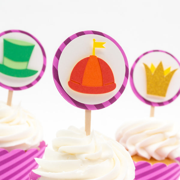 Hats of Alice in Wonderland Cupcake Toppers