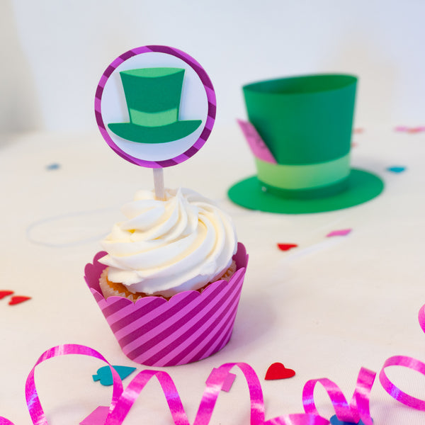 Hats of Alice in Wonderland Cupcake Toppers
