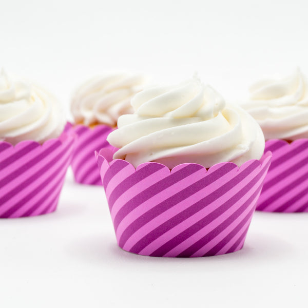 Cheshire Cat Pink Striped Cupcake Wrappers