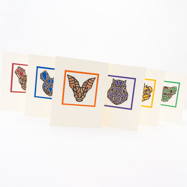 Layered Geometric Mammal Notecards