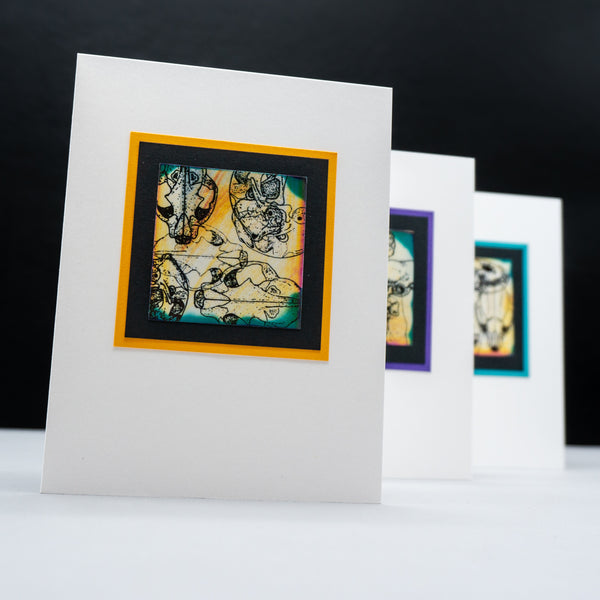 Colorful Mammal Skull Collage Notecards