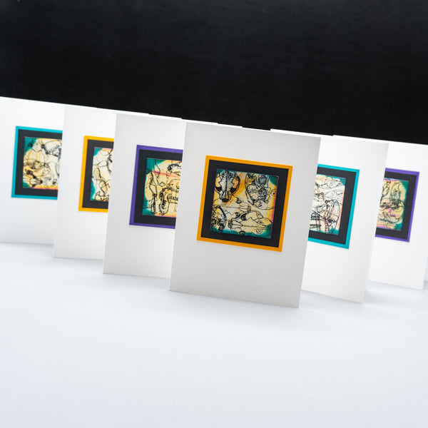 Colorful Mammal Skull Collage Notecards