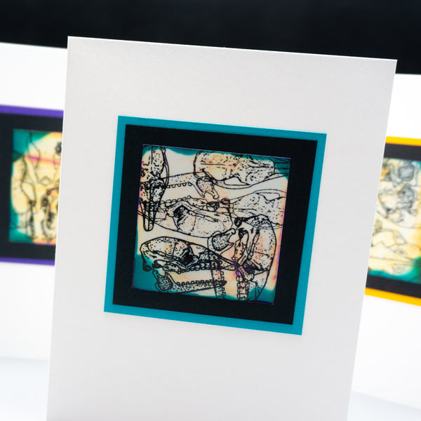 Colorful Mammal Skull Collage Notecards