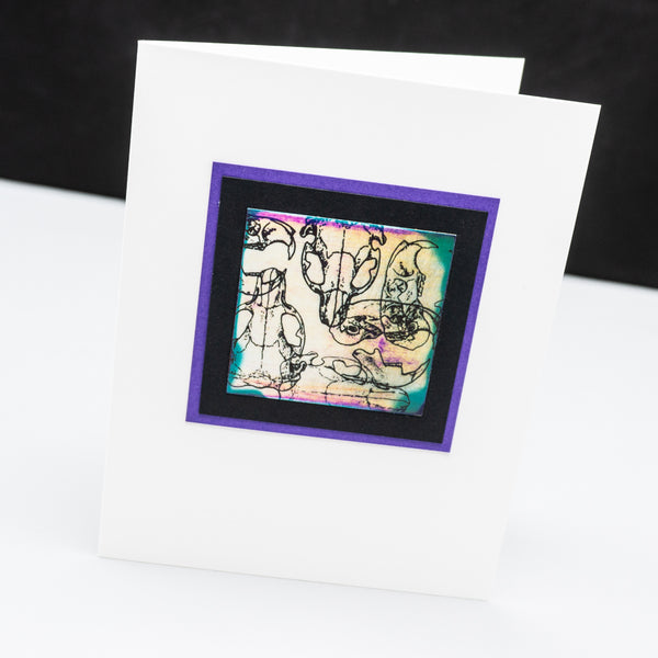 Colorful Mammal Skull Collage Notecards