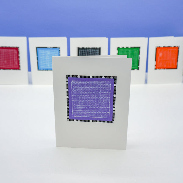 blank notecards - crayon rubbings on colorful paper