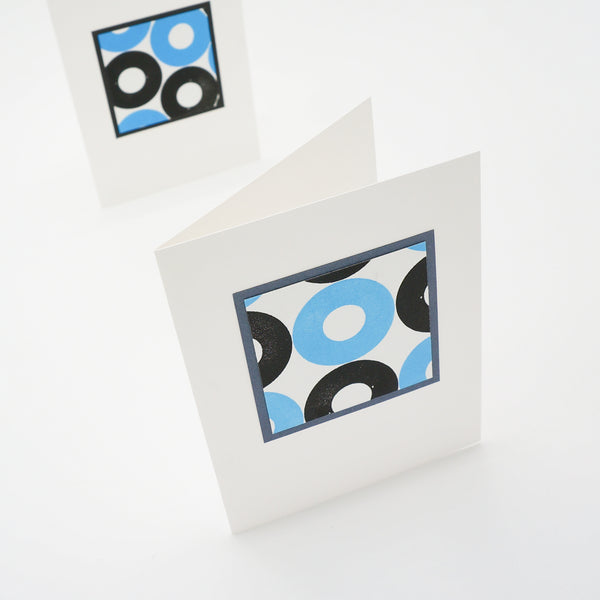 blank notecards - stamped black and turquoise circles