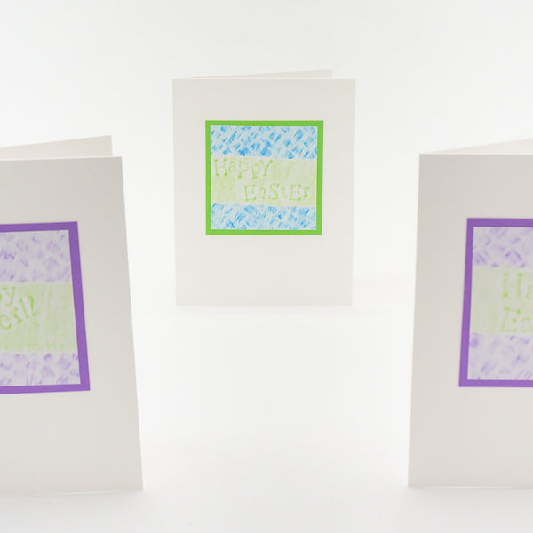 blank Easter notecards - Easter basket crayon rubbings