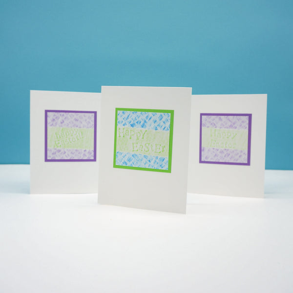 blank Easter notecards - Easter basket crayon rubbings