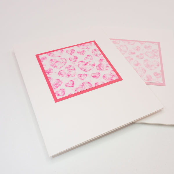 Crayon Rubbing Hearts Notecard