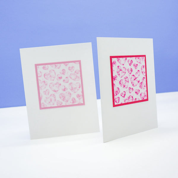 Crayon Rubbing Hearts Notecard