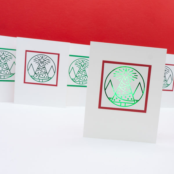 Metallic Christmas Tree Notecards