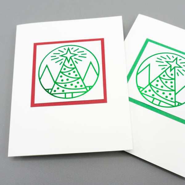 Metallic Christmas Tree Notecards