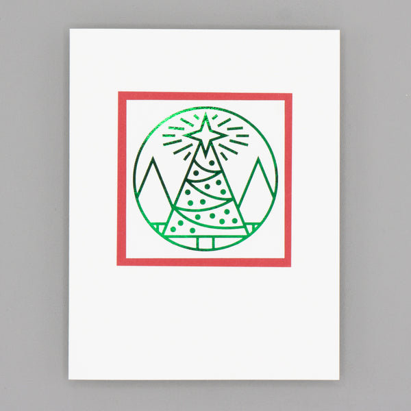 Metallic Christmas Tree Notecards