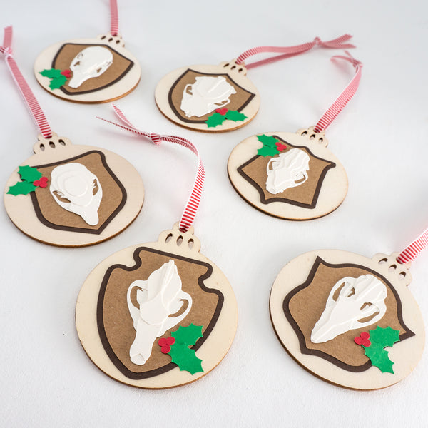 Mammal Skull Christmas Ornaments