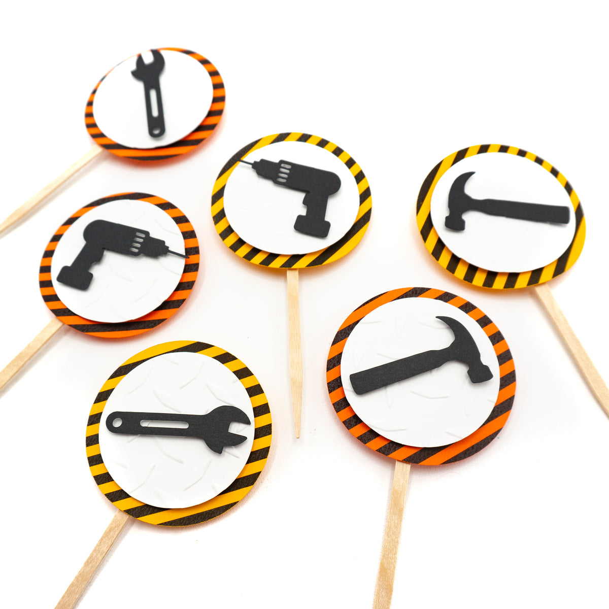 construction-zone-hand-tool-cupcake-toppers-handmade-party-decoration-made-by-adrienne for Construction Cupcake Toppers Free Printable Construction Zone Hand Tool Cupcake Toppers - Handmade Party Decoration – Made By Adrienne for Construction Cupcake Toppers Free Printable
