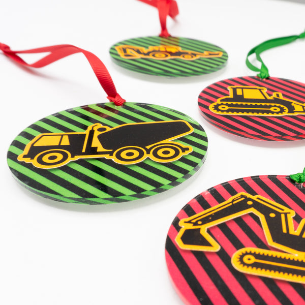 Construction Trucks Christmas Ornaments