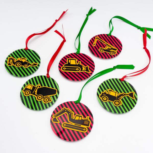 Construction Trucks Christmas Ornaments