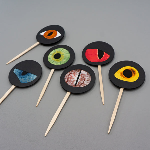 Spooky Animal Eyeball Cupcake Toppers
