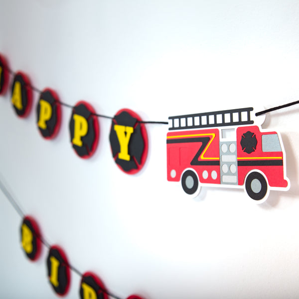Firefighter “Happy Birthday” Banner