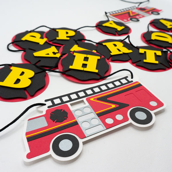 Firefighter “Happy Birthday” Banner