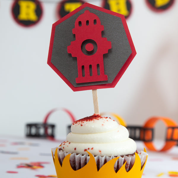 Firefighter Cupcake Toppers