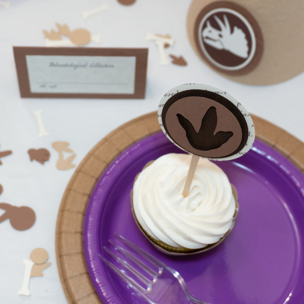 Old-timey Fossil Dig Cupcake Toppers