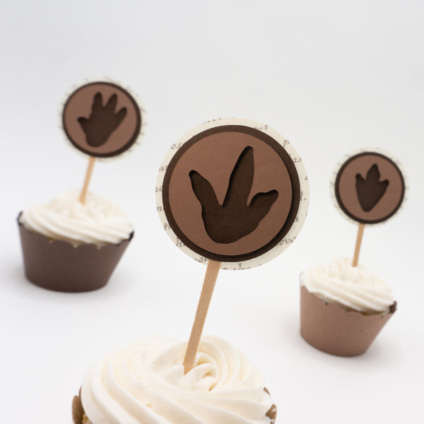 Old-timey Fossil Dig Cupcake Toppers