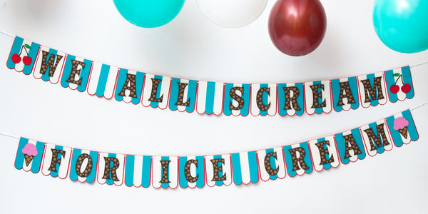 Ice Cream Party Banner