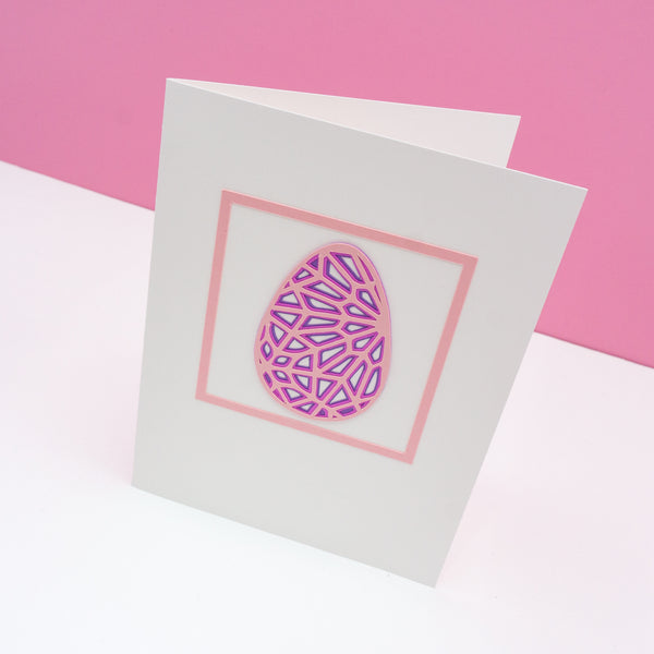 Layered Pink Easter Egg Notecards