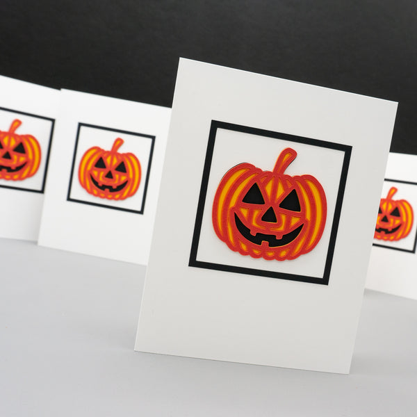 Layered Jack-O-Lantern Notecards