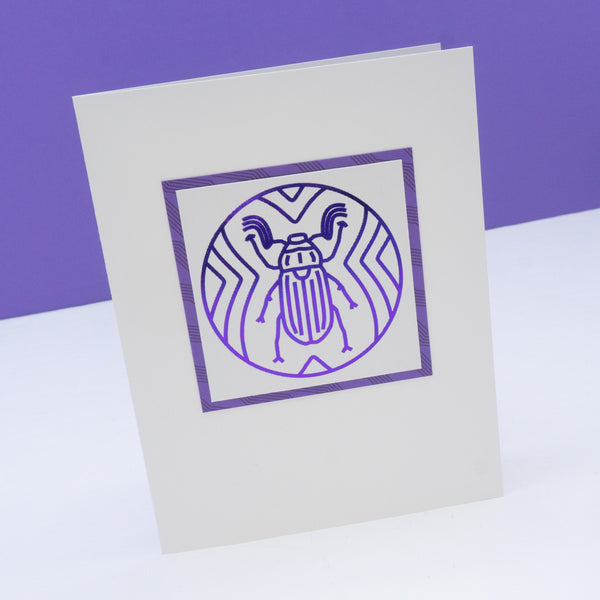 Metallic June Beetle Line Drawing Notecards