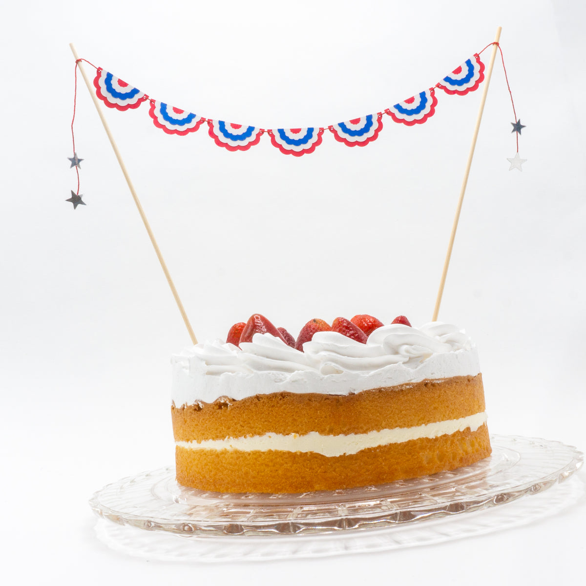 Patriotic Fourth of July Bunting Cake Topper - Handmade – Made By Adrienne