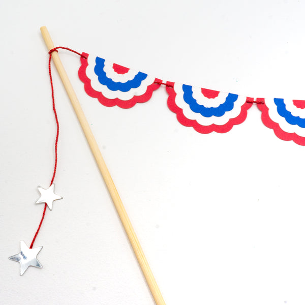 Patriotic Bunting Cake Topper