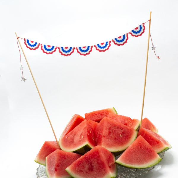 Patriotic Bunting Cake Topper
