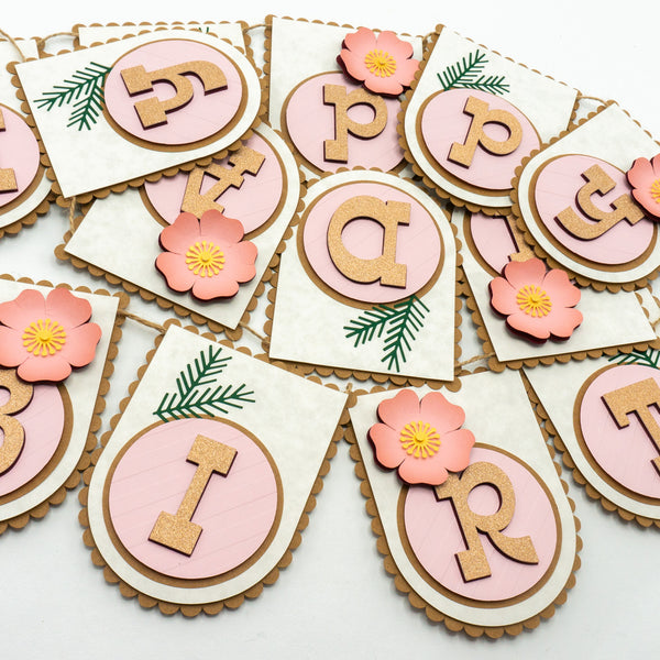 Wild Rose Happy Birthday Banner