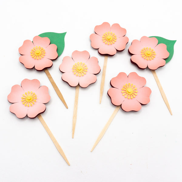 Wild Rose Cupcake Toppers