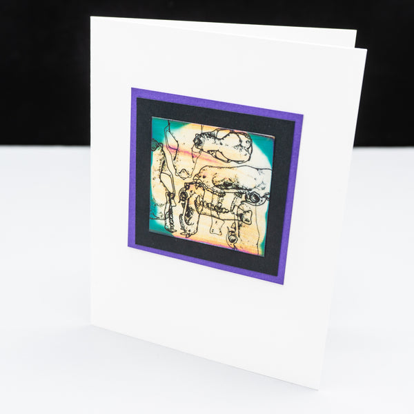 Colorful Mammal Skull Collage Notecards