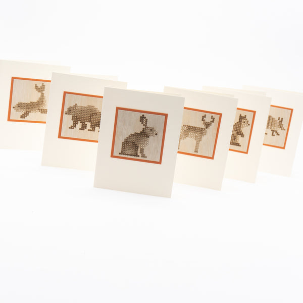 Wood Engraved Mammals Notecards