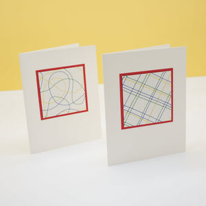 blank notecards - bright thread stitching