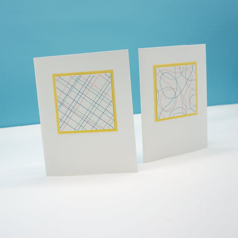 blank notecards - pastel thread stitching