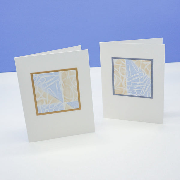 blank notecards - stamped paperclips and rubber bands