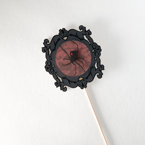 Black Widow Spider Portrait Centerpiece Stick