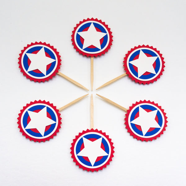 Handcrafted Superhero Cupcake Toppers