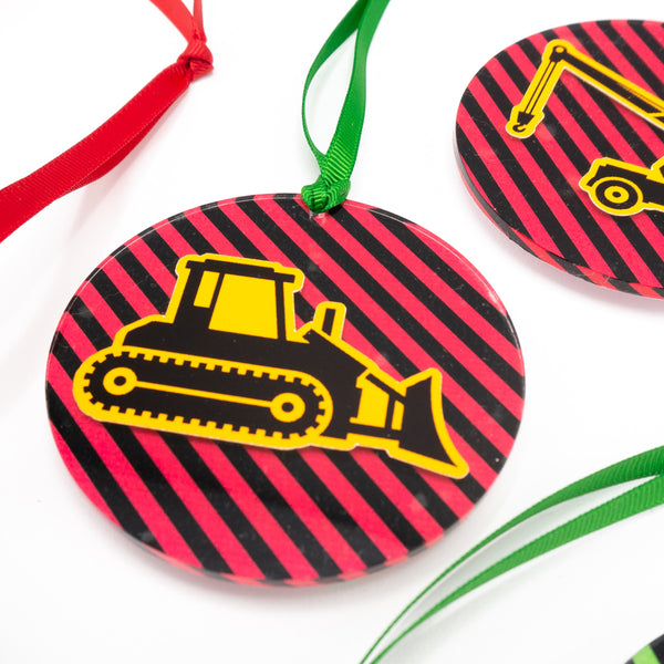 Construction Trucks Christmas Ornaments