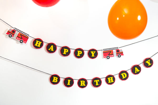 Firefighter “Happy Birthday” Banner