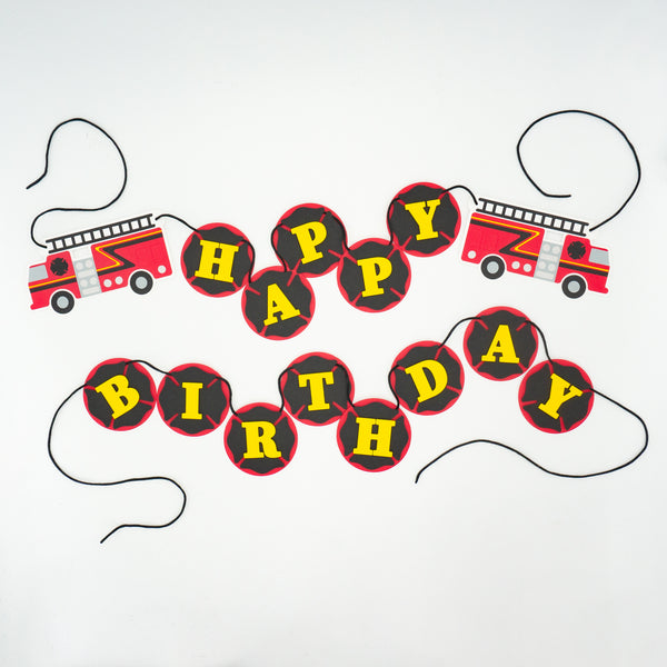 Firefighter “Happy Birthday” Banner
