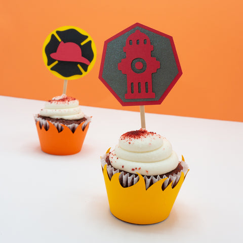 Firefighter Cupcake Toppers