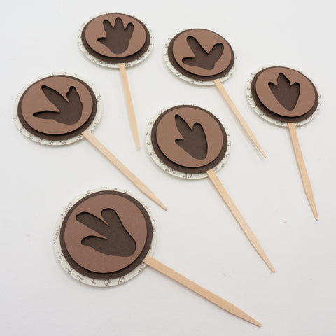 Old-timey Fossil Dig Cupcake Toppers