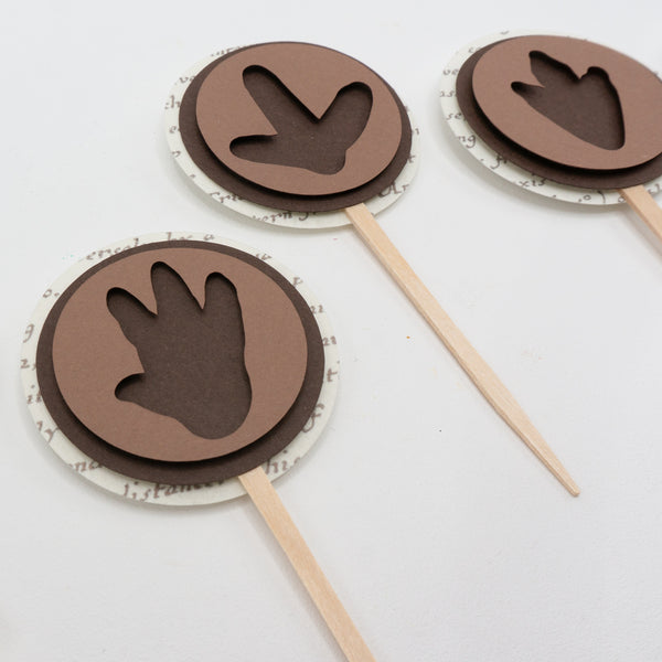 Old-timey Fossil Dig Cupcake Toppers