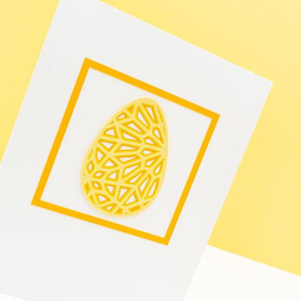 Layered Yellow Easter Egg Notecards